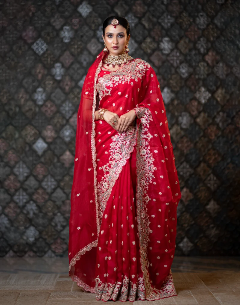 Bridal red saree