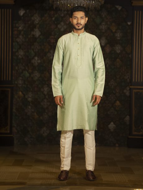 Pest Color Party Wear Silk Panjabi