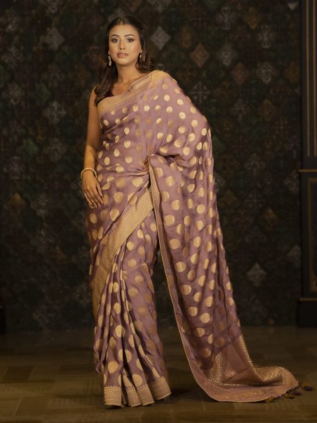 Vibrant Burgundy Colored Silk Saree