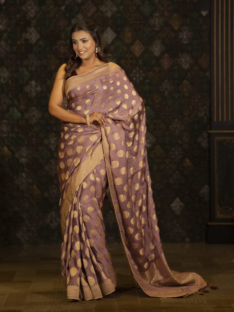Vibrant Burgundy Colored Silk Saree