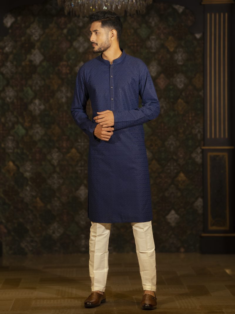 Dark Blue Color Regular Fit Eid Panjabi