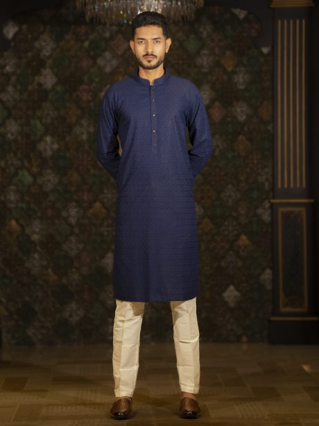 Dark Blue Color Regular Fit Eid Panjabi