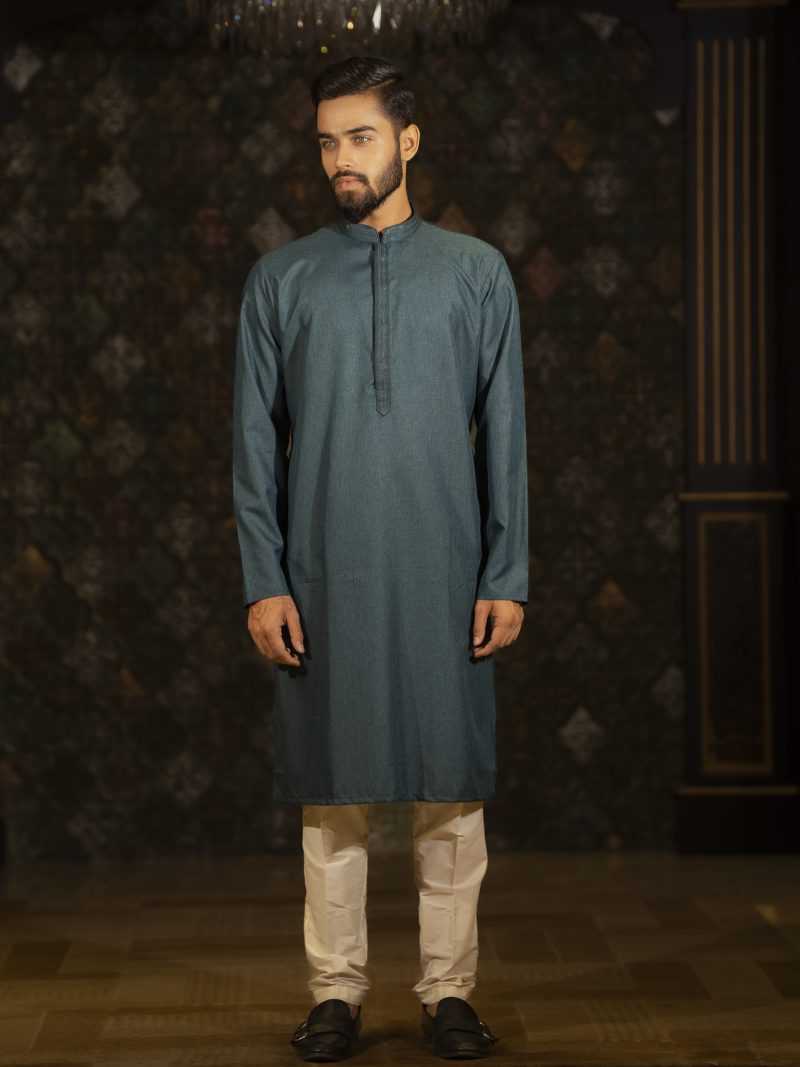 Nice Blue Color Casual Wear Cotton Panjabi