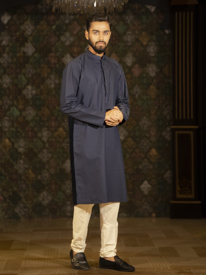 Gorgeous Blue Color Casual and Party Fit Silk Panjabi - Image 2