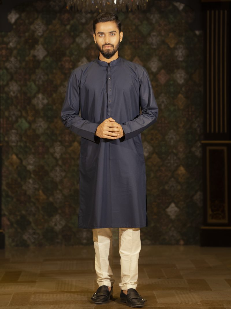 Gorgeous Blue Color Casual and Party Fit Silk Panjabi