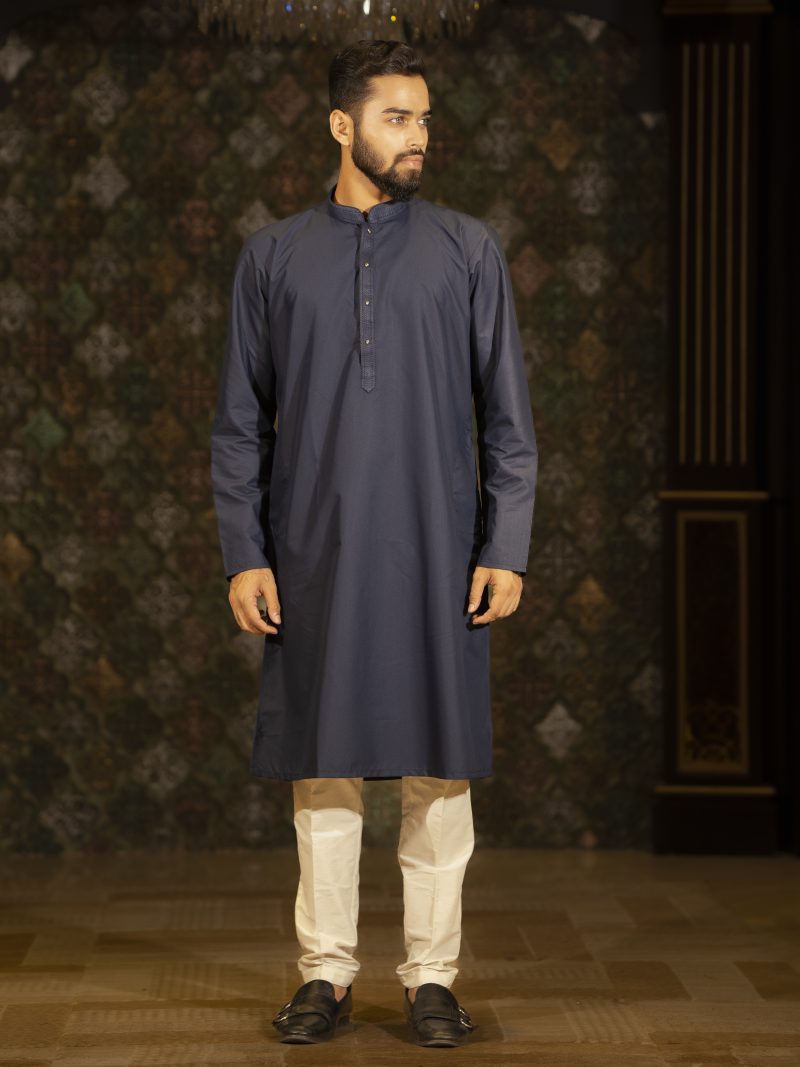 Gorgeous Blue Color Casual and Party Fit Silk Panjabi