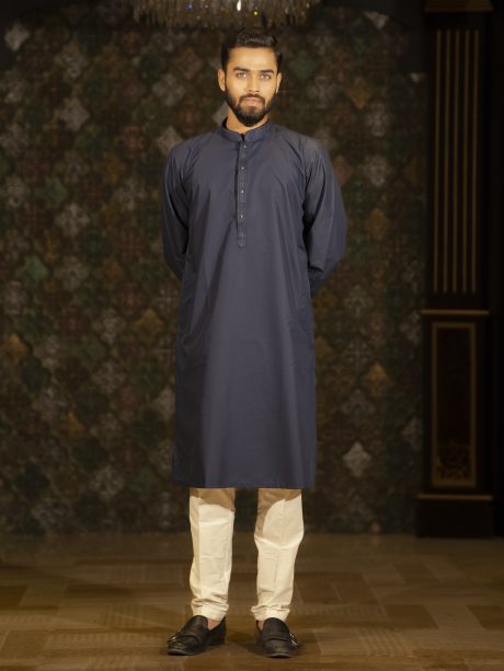 Gorgeous Blue Color Casual and Party Fit Silk Panjabi