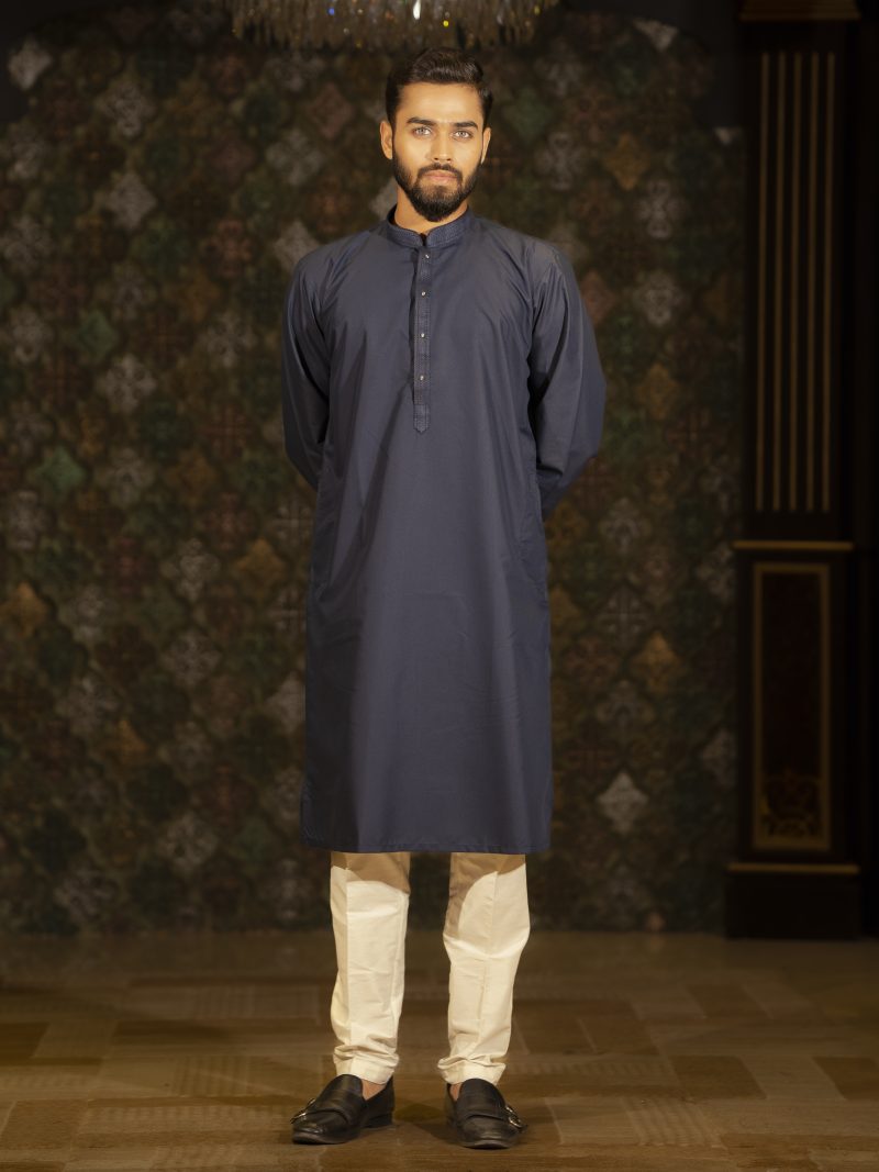 Gorgeous Blue Color Casual and Party Fit Silk Panjabi