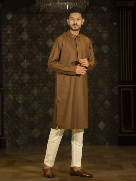 Brown Color Regular Fit Cotton Panjabi