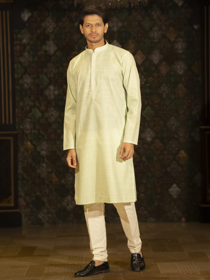 Regular Fit Lemon Color Cotton Panjabi