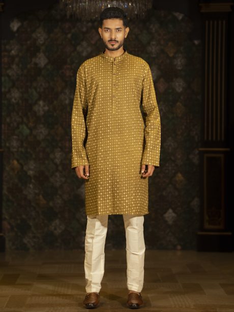 Casual Wear Mustered Color Eid Panjabi