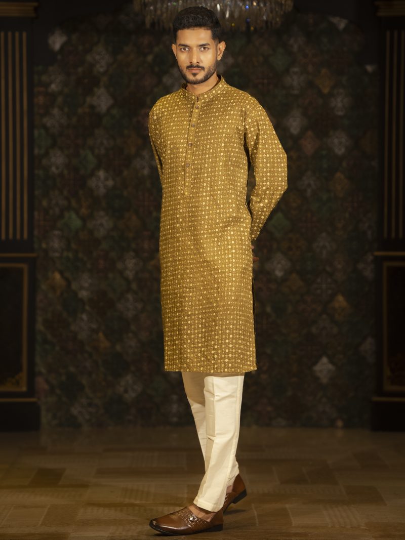 Casual Wear Mustered Color Eid Panjabi