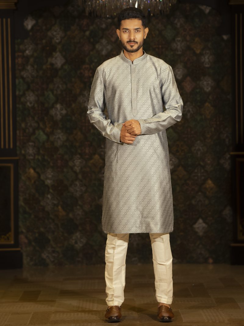Gray Color Regular Fit Cotton Panjabi
