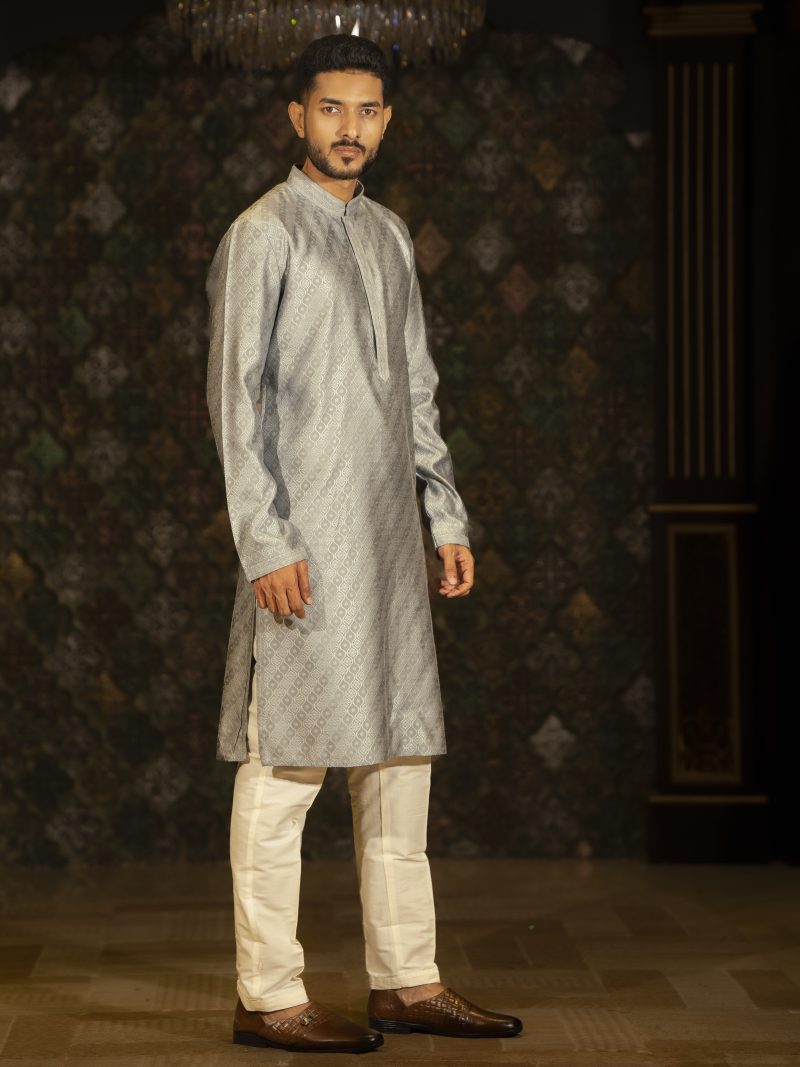 Gray Color Regular Fit Cotton Panjabi