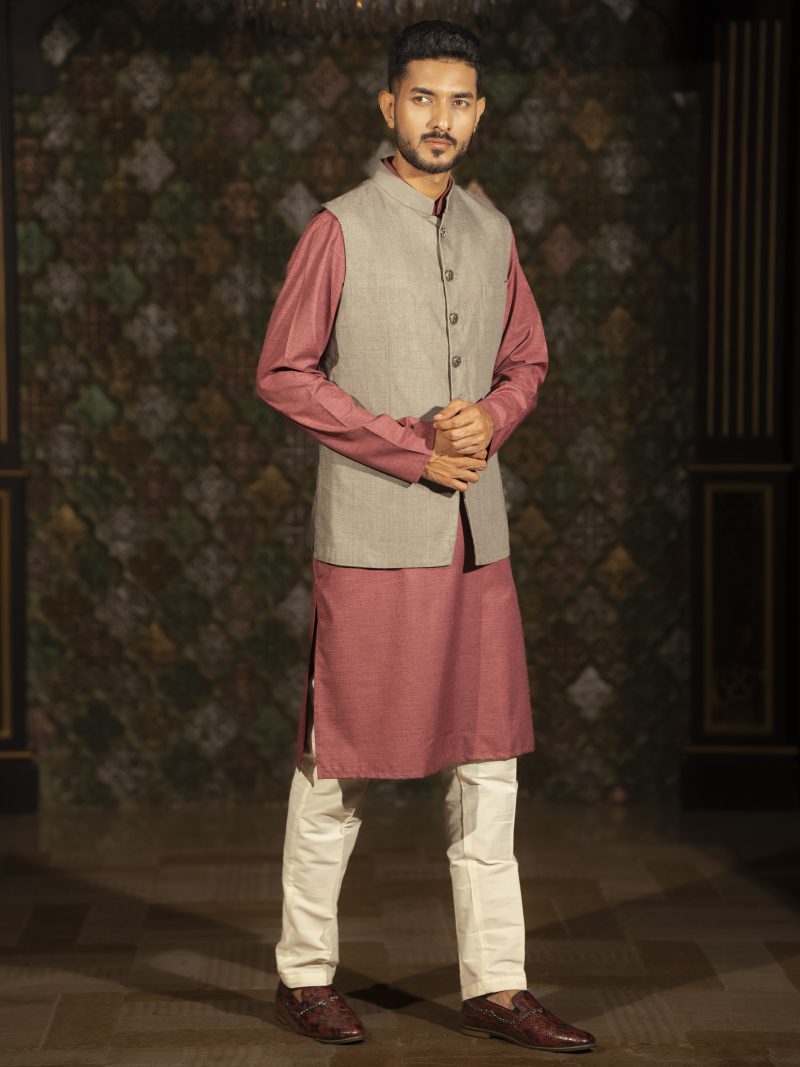 Gray Color Waist Coat Enhance Your Perfect Eid Look