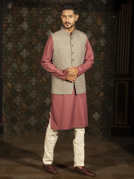 Gray Color Waist Coat Enhance Your Perfect Eid Look