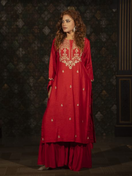 Raw Silk Party Gharara
