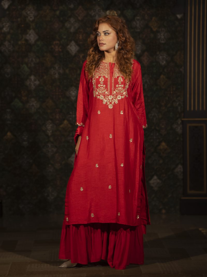 Raw Silk Party Gharara