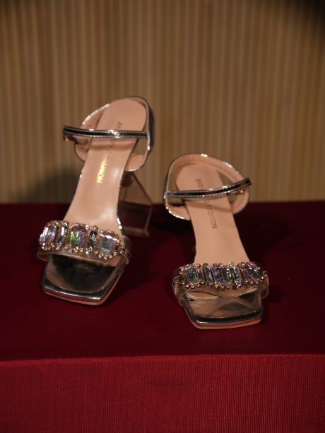 Party Wear Silver Color Ladies Shoes
