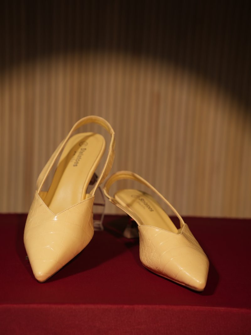 Sublime Party Wear Yellow Color Ladies Shoes