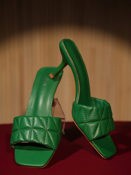 Vibrant Green Color Party Wear Ladies Shoes