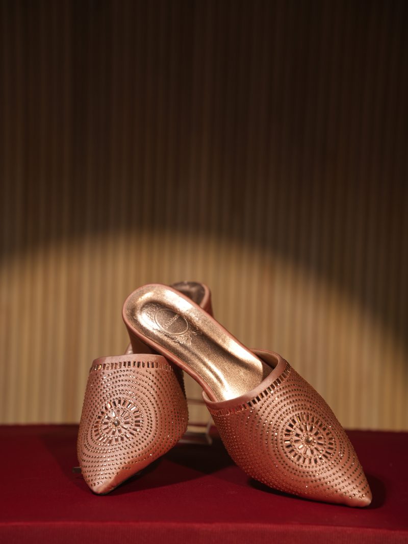 Baby Pink Color Party Wear Ladies Shoes