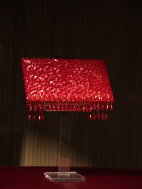 Gorgeous Red and Golden Bits Work Ladies Purse