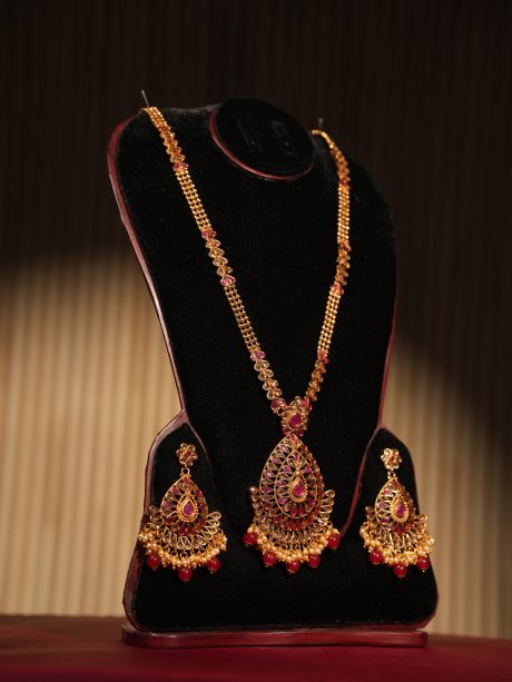 Rubi, Stone & Pearl Crafted Long Set