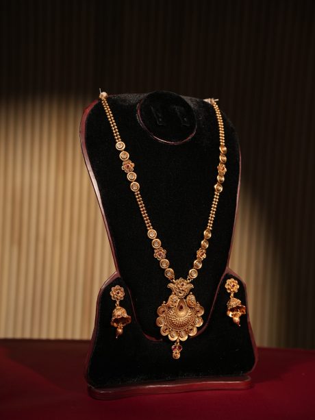Joypuri Ruby and Kundan Stone Long Sitahar Set