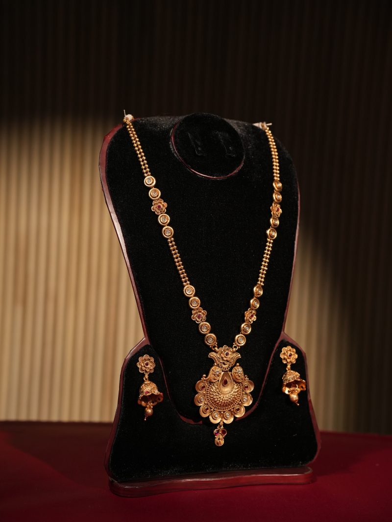 Joypuri Ruby and Kundan Stone Long Sitahar Set