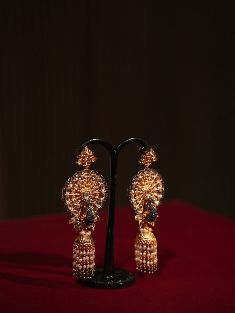 Peacock Style Jhumka Ear Ring - Image 2