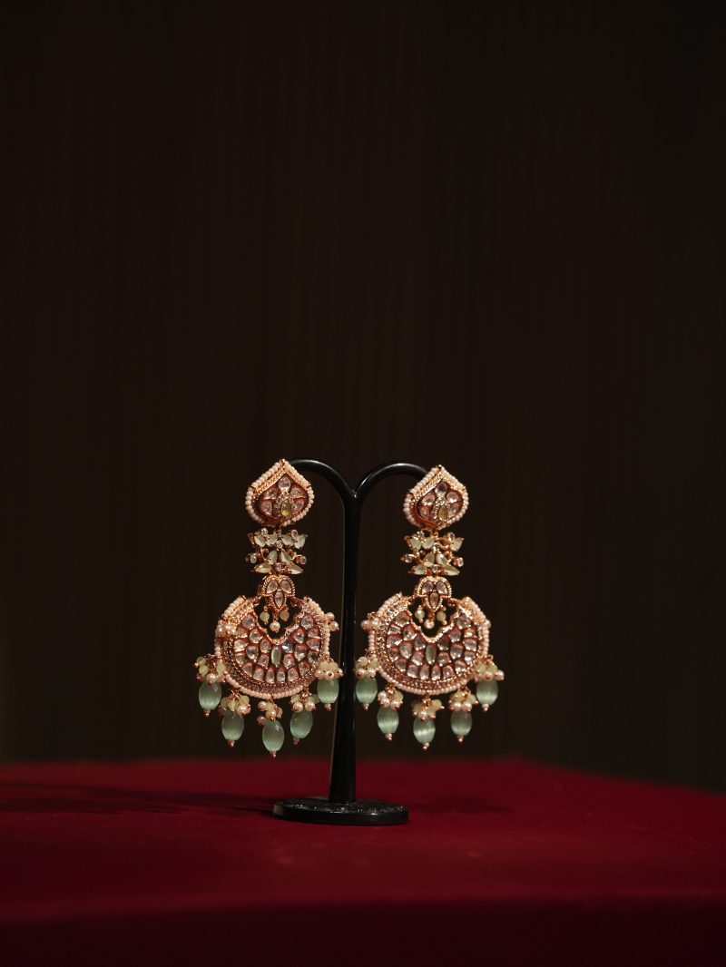 Dazzling Kundan & Zircon Topaz Stone Work Ear Ring