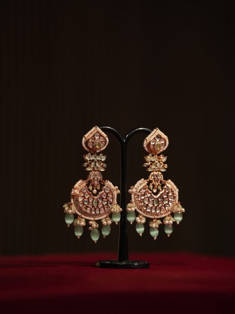 Dazzling Kundan & Zircon Topaz Stone Work Ear Ring