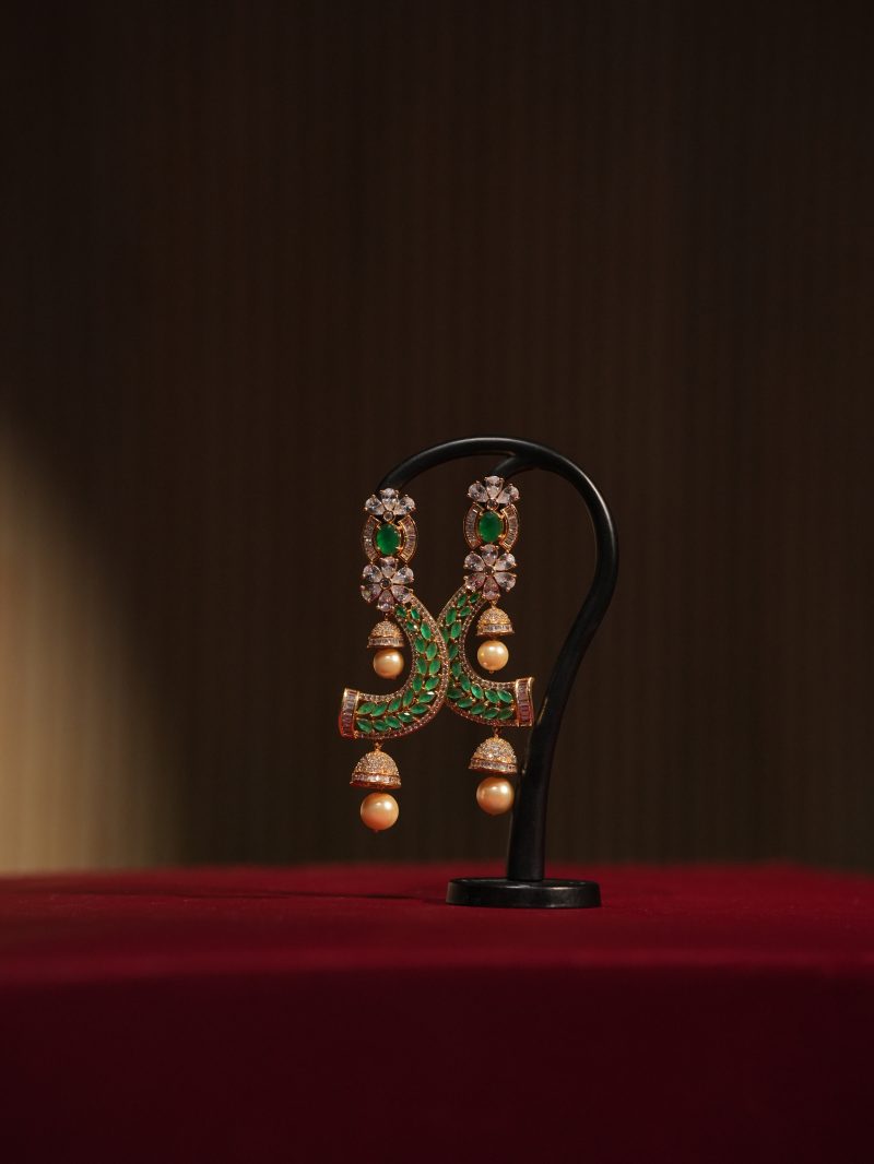 Diamond Cut Stone Work Party Wear Ear Ring