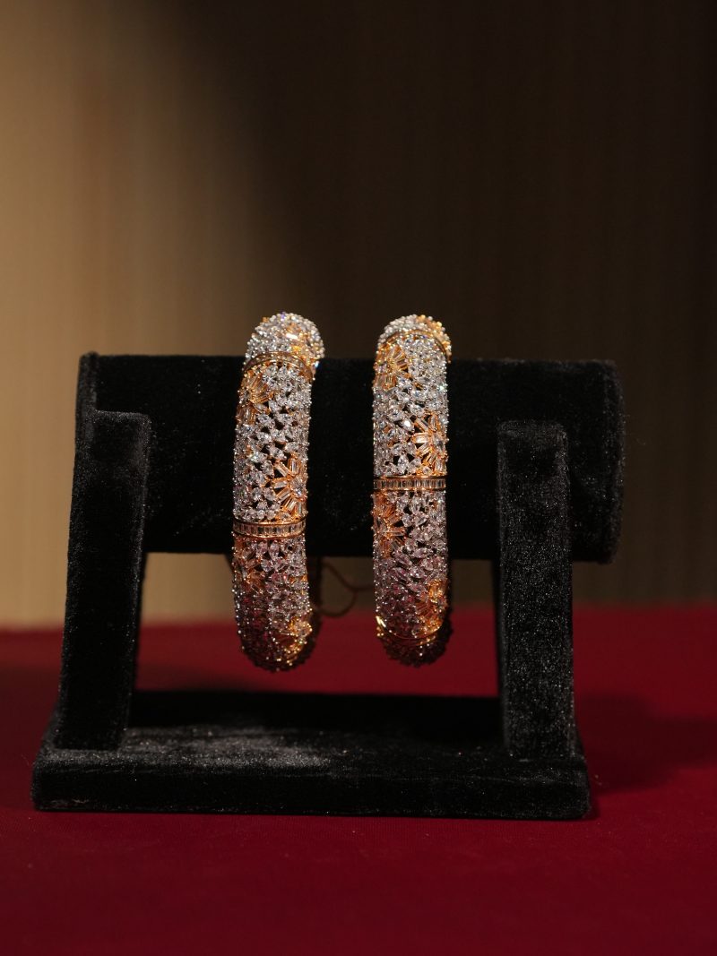 Diamond Cut Stone Work Party Wear Bangles