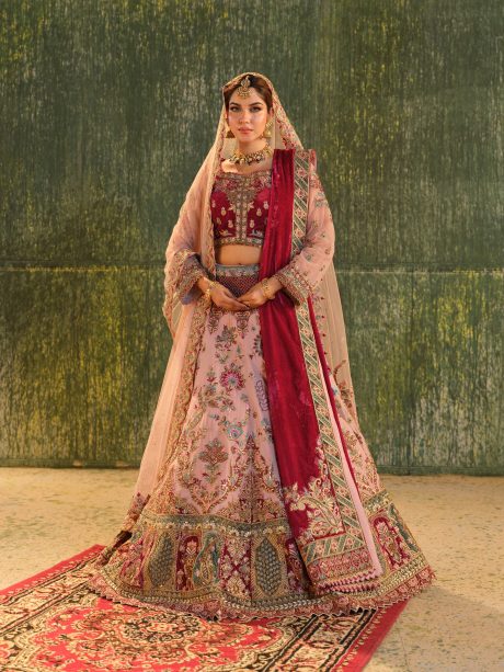 Multi-Color Shimmer Fabrics Bridal Lehenga