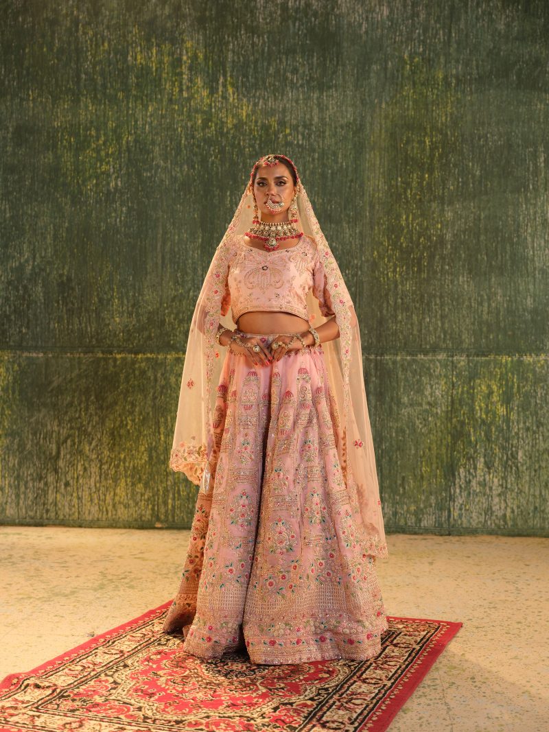 Bridal Garlish Hand Crafted Sequence Work On Maslin Fabrics
