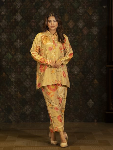 Fashionable Looking Casual Wear Stitched Silk Kurti 2 Pcs