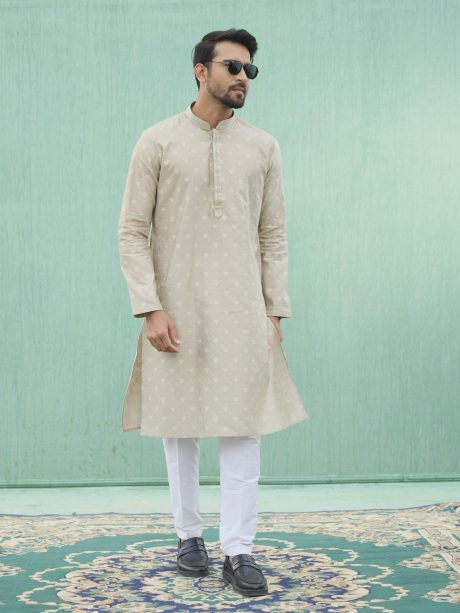 Gorgeous Gray Color Casual Wear Silk Panjabi