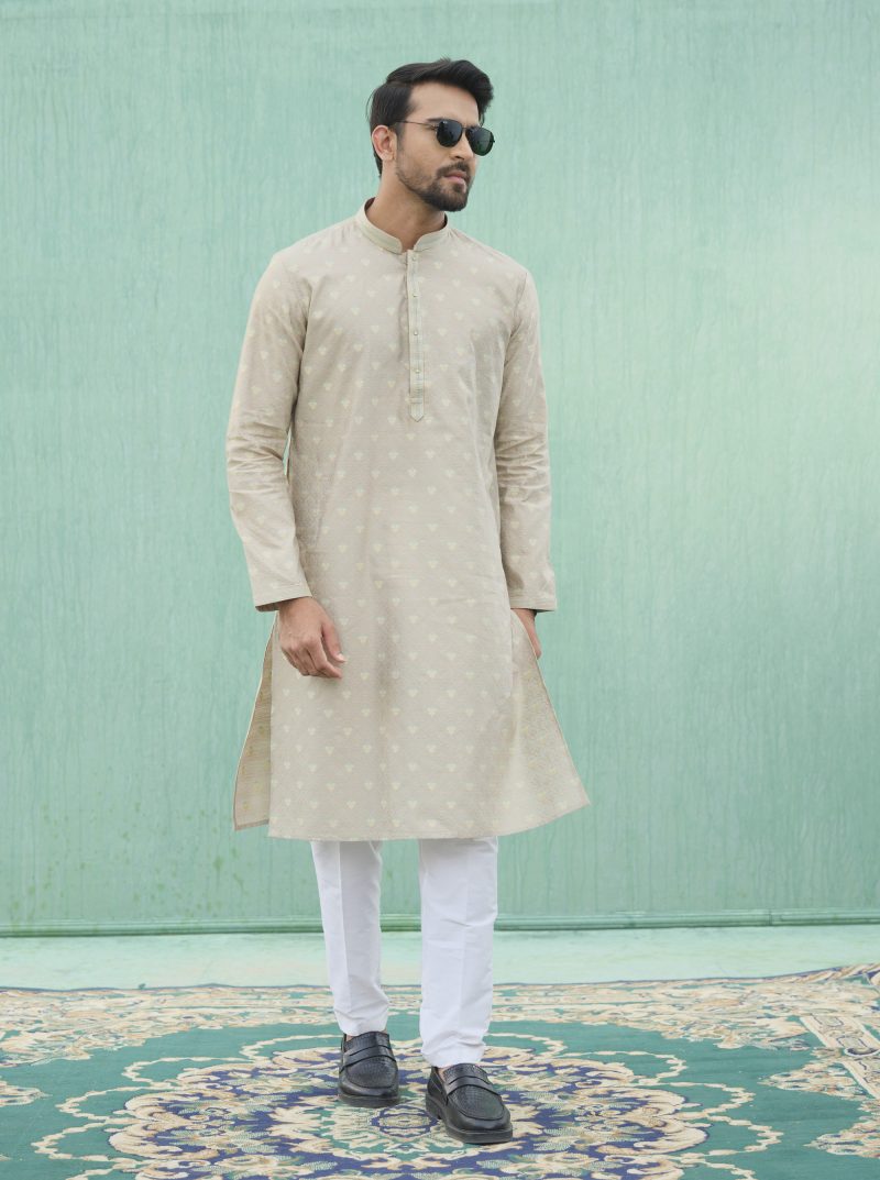 Gorgeous Gray Color Casual Wear Silk Panjabi